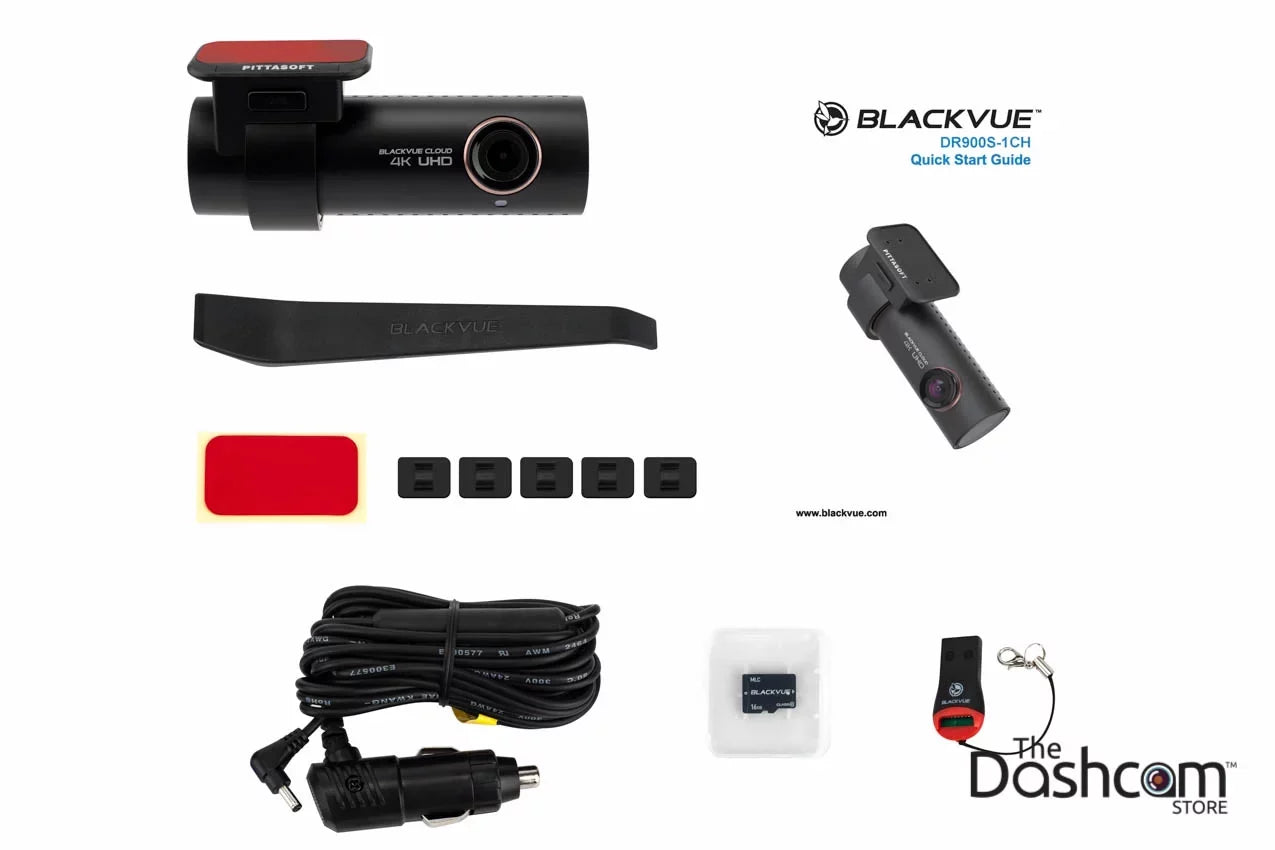 GPS Dashcam Memory Card 4K 16GB Cloud-Capable WiFi DR900S-1CH w/ Lens BlackVue Single