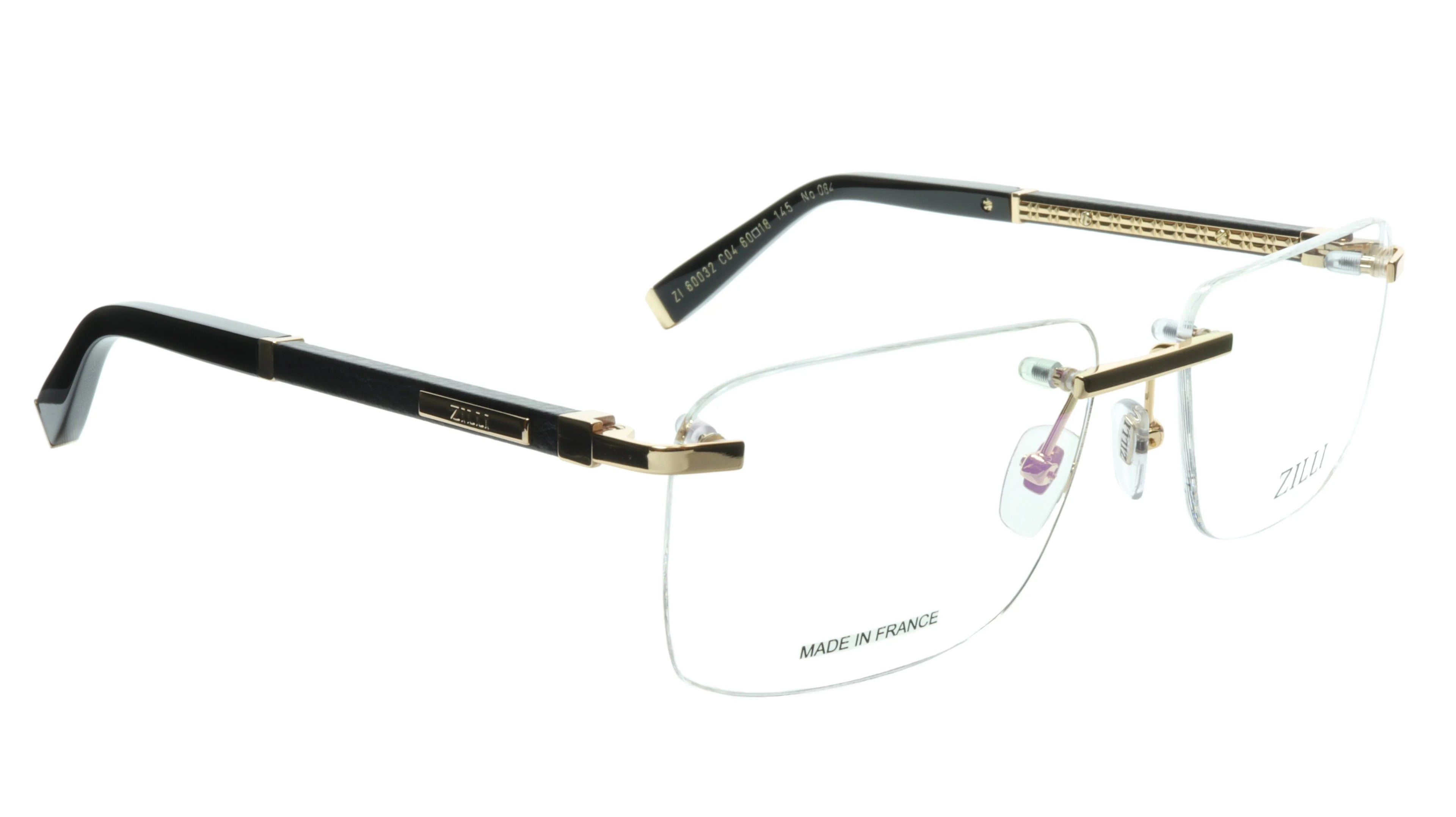 Rimless Eyewear High Titanium with Leather Quality Made and Real ZILLI