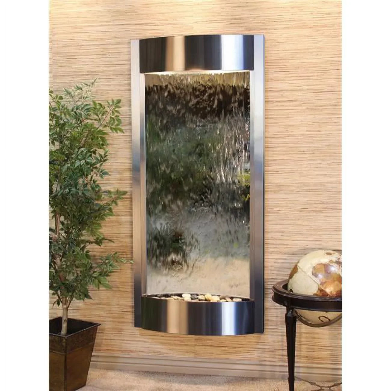 Pacifica Wall Waters Silver Adagio Mirror PWA2040 Steel Stainless Fountain