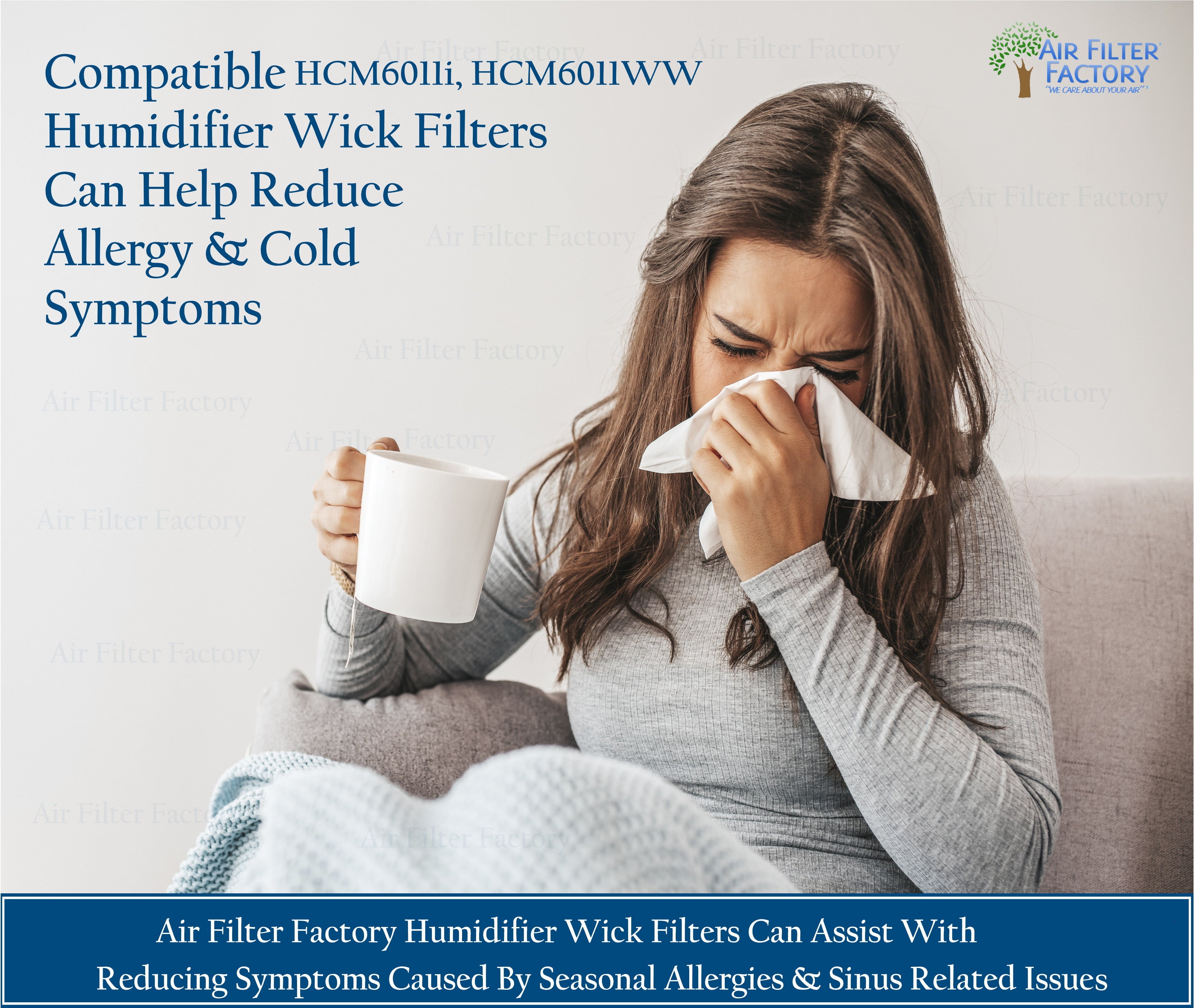 Filter HCM6011i, Wick HCM6011WW 2-Pack Honeywell Factory Filter Compatible Humidifier with Air