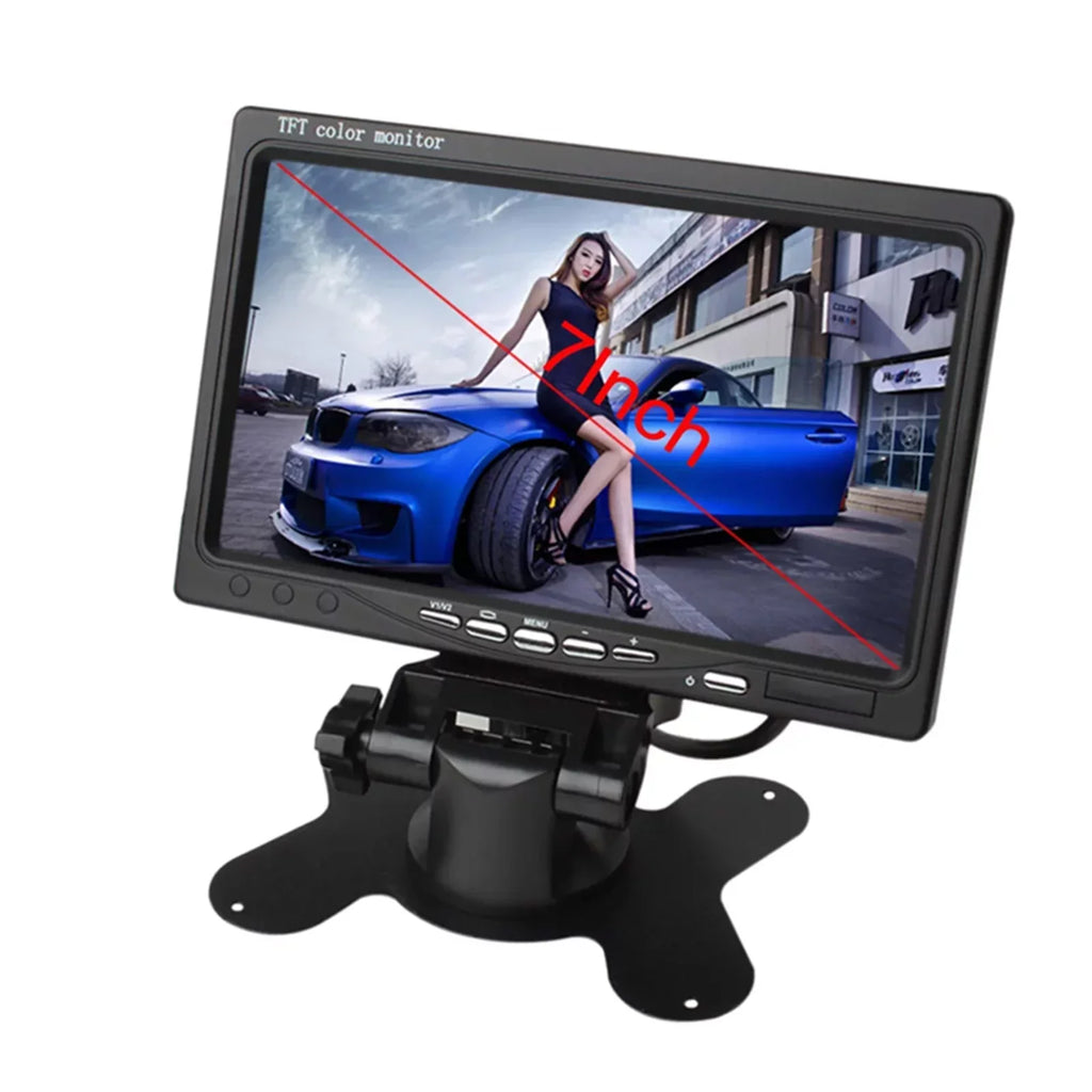 Screen View Reverse For Inch Monitor HD Display 7 Backup RV Bus TFT Trucks Car Input Built-in Monitor 1024x600 AV Rear Camera HD Trailer Display Speaker Screen