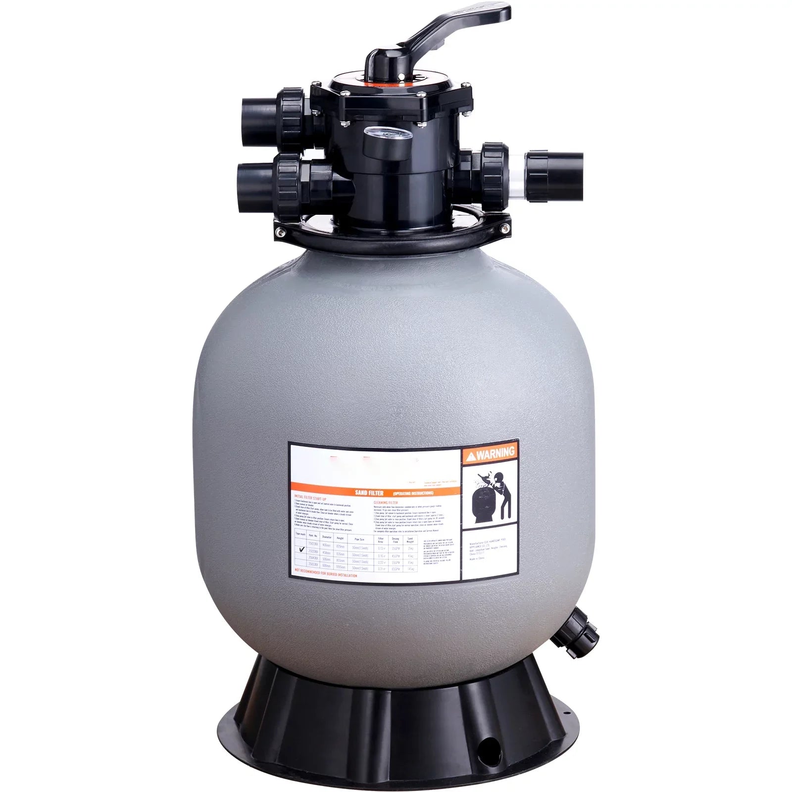 BENTISM Valve 7-Way Swimming Sand Sand 19" Above Inground Pool with Filter Filter