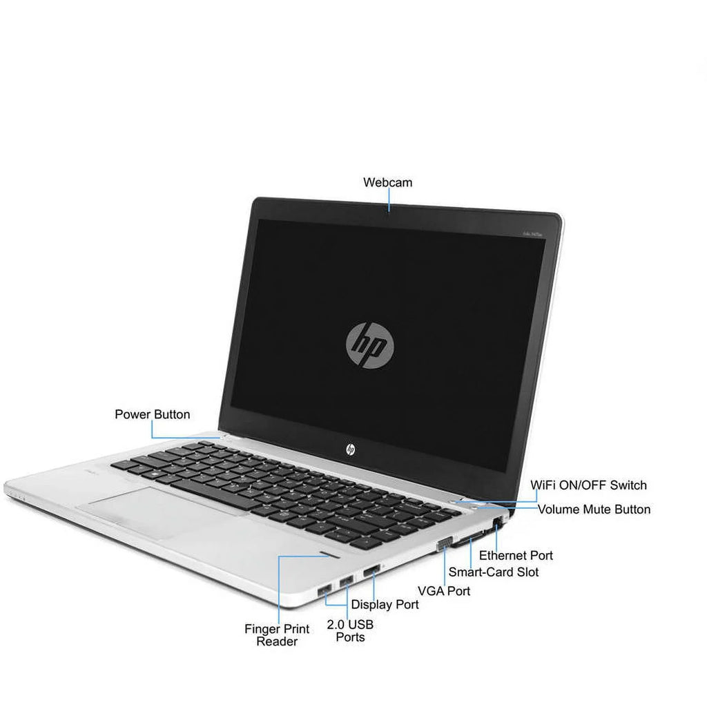 Restored i5-3437U Silver Memory, Processor, PC with 4GB Folio Drive (Refurbished) 10 HP Windows Core 128GB Intel Laptop 14" 9470M State Solid Pro and