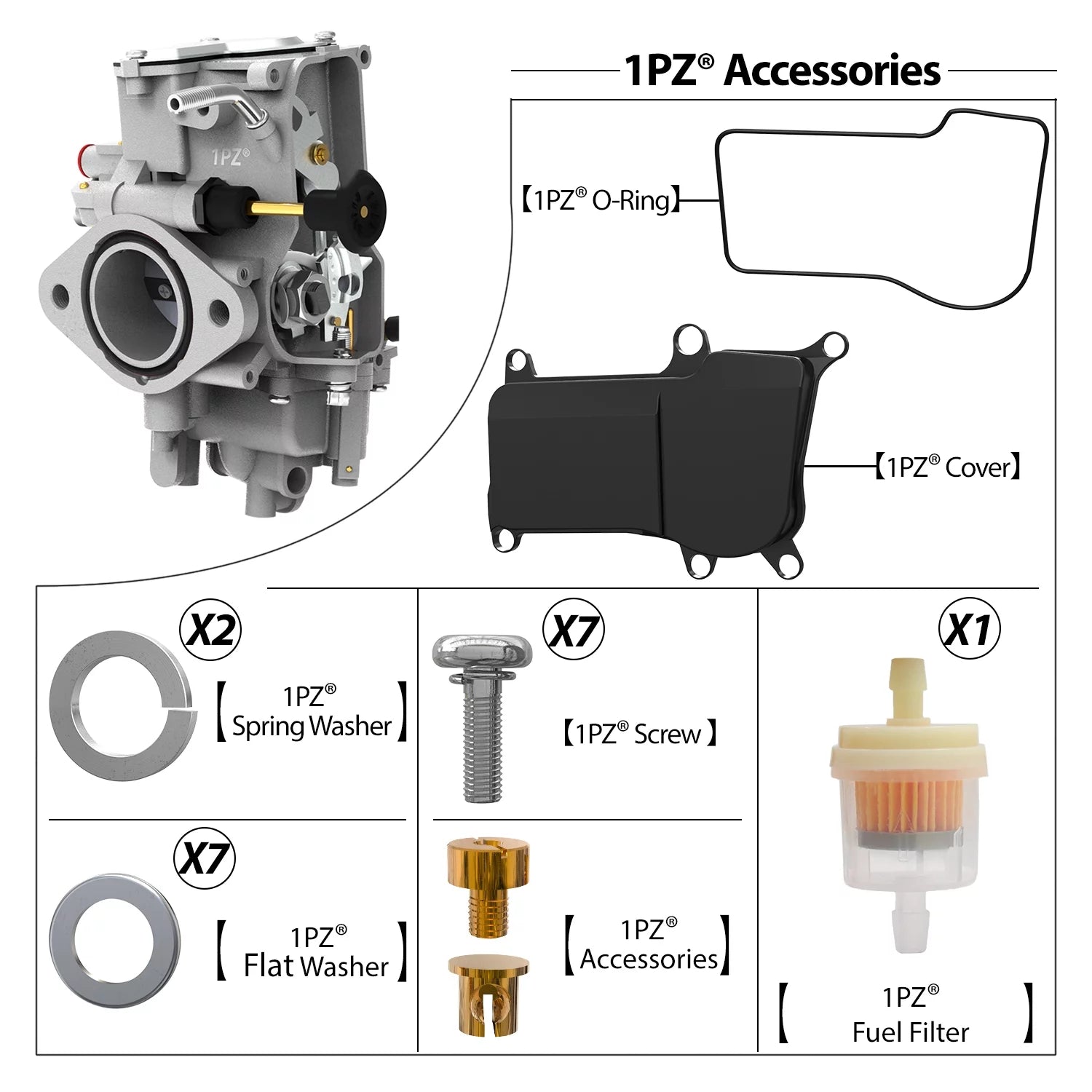 Carb Wolverine Carburetor 350 Yamaha for 1987-2004 W35-CA1 YFM35F 400 YFM350 1996-1998 Warrior YFM350X YFM400 Kodiak Bear 1PZ Big 4WD Replacement Moto-4