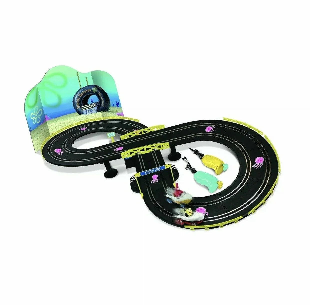TRACK RACE SUPER RACERS BOAT AND RACE SQUAREPANTS SET SPONGEBOB