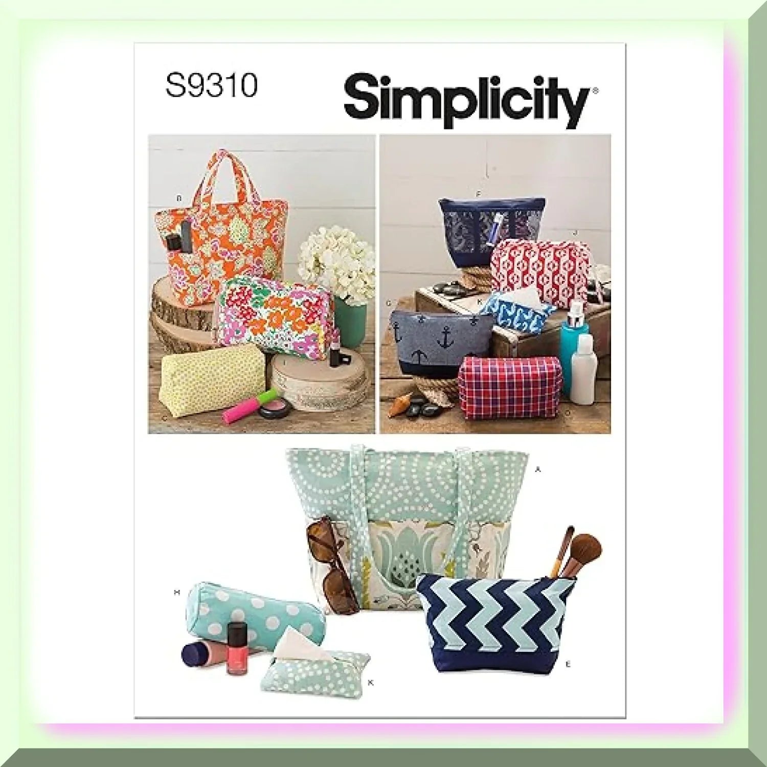 Versatile Bag, Size, Tote - Stylish, White Pattern Chic Cosmetic One & Sewing Code Couture Carryall 9310,