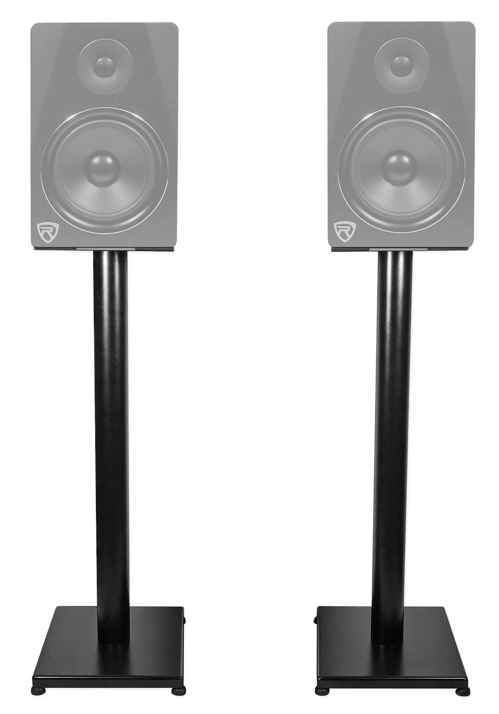 and 29" Stands Studio Monitor Speaker RS29B - Rockville Pair Black Steel Bookshelf