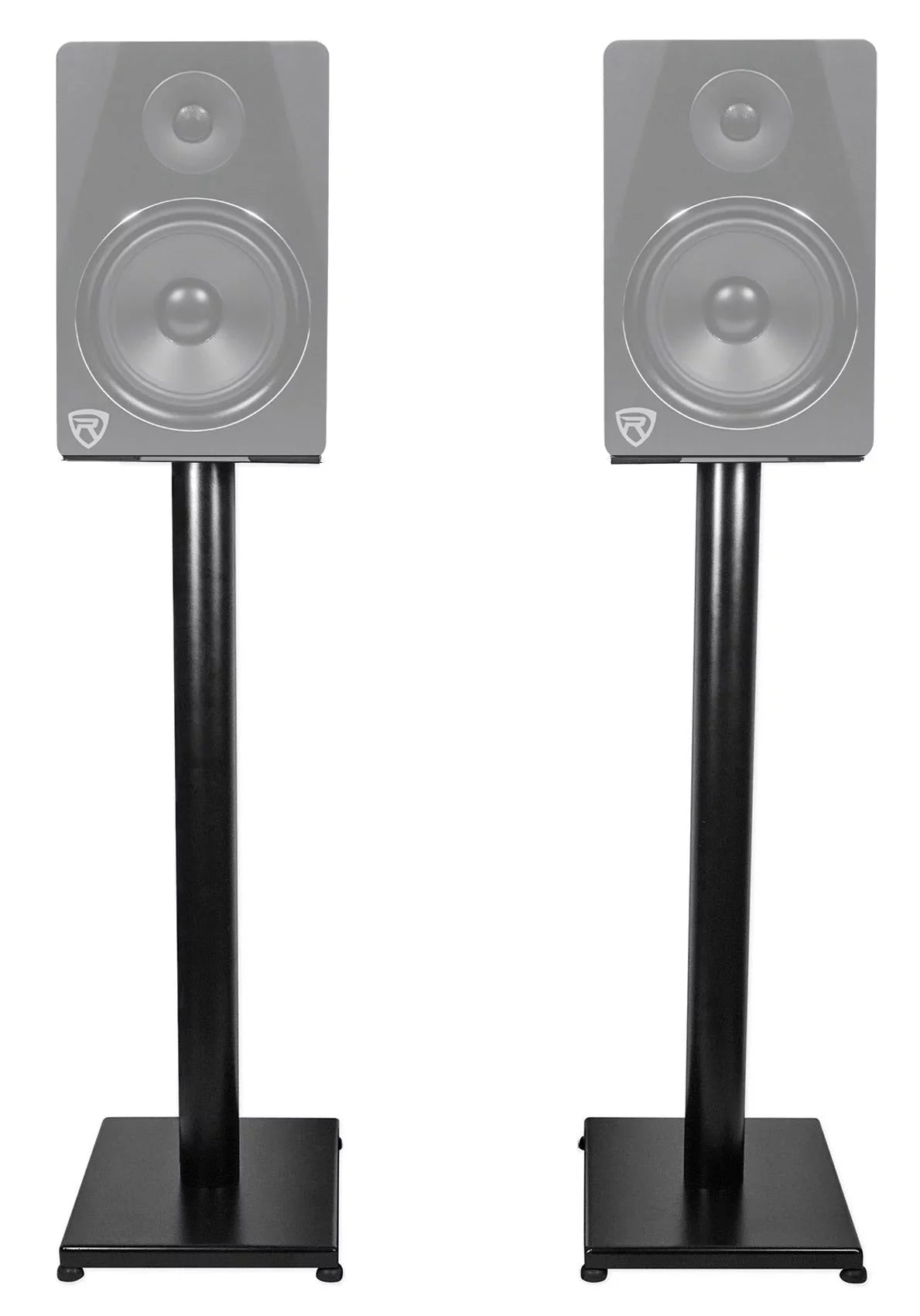 and 29" Stands Studio Monitor Speaker RS29B - Rockville Pair Black Steel Bookshelf