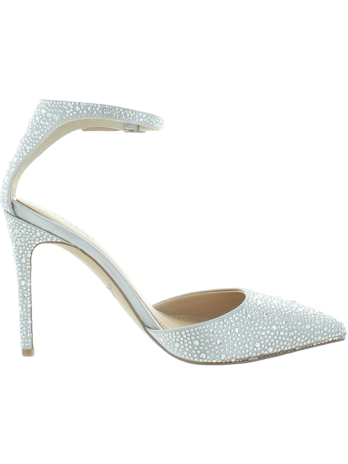 Womens Badgley Mischka Evening Boston Dress Pumps Satin Jewel