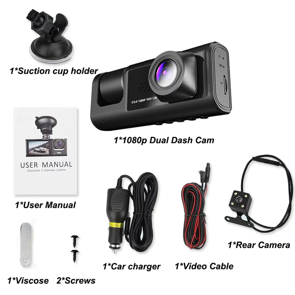 Vision Camera Rear, Cam and Mirror Apexeon Dash Front Night Design Car Rearview Recorder,