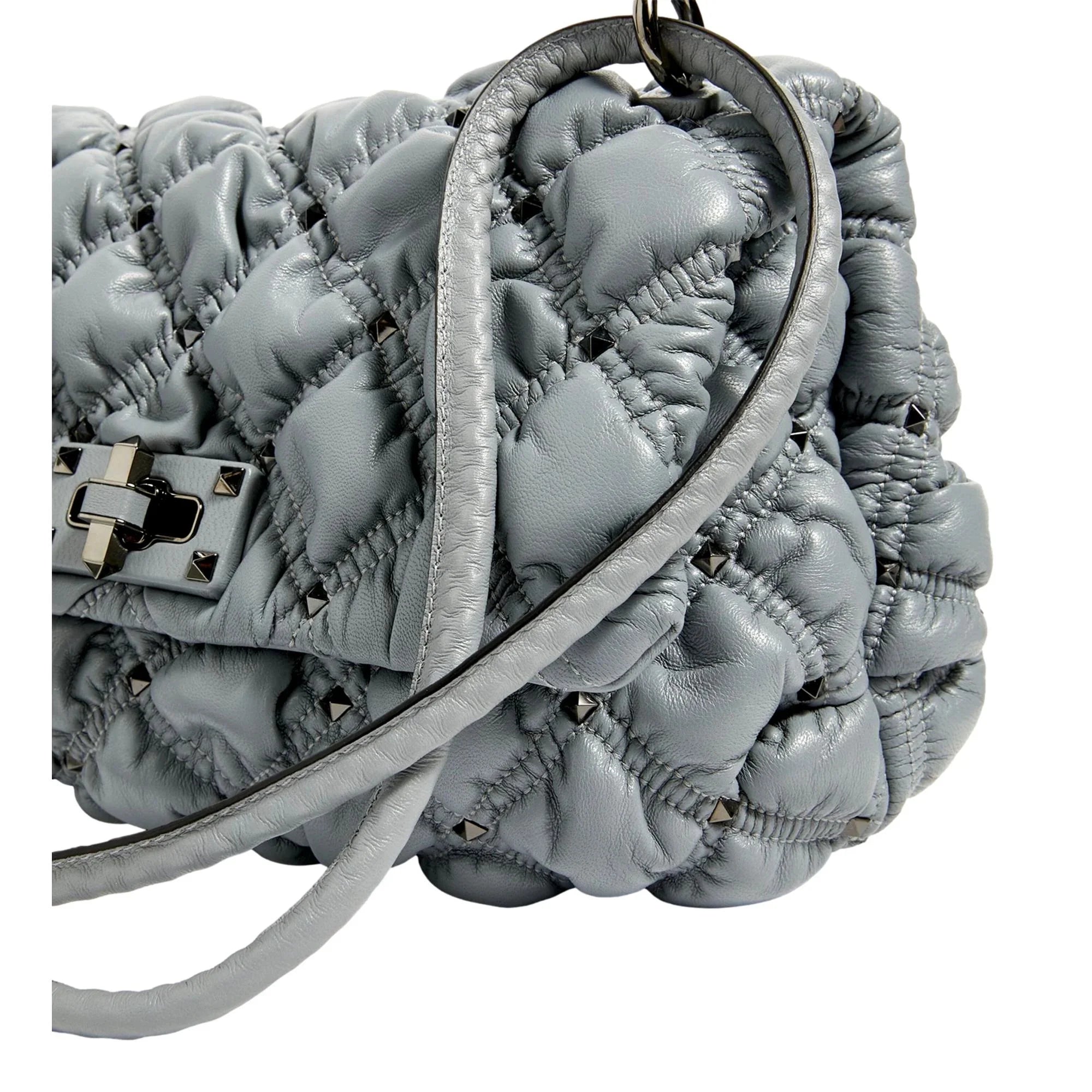 Spike Bag Gray Garavani Medium Me Leather Valentino Crossbody