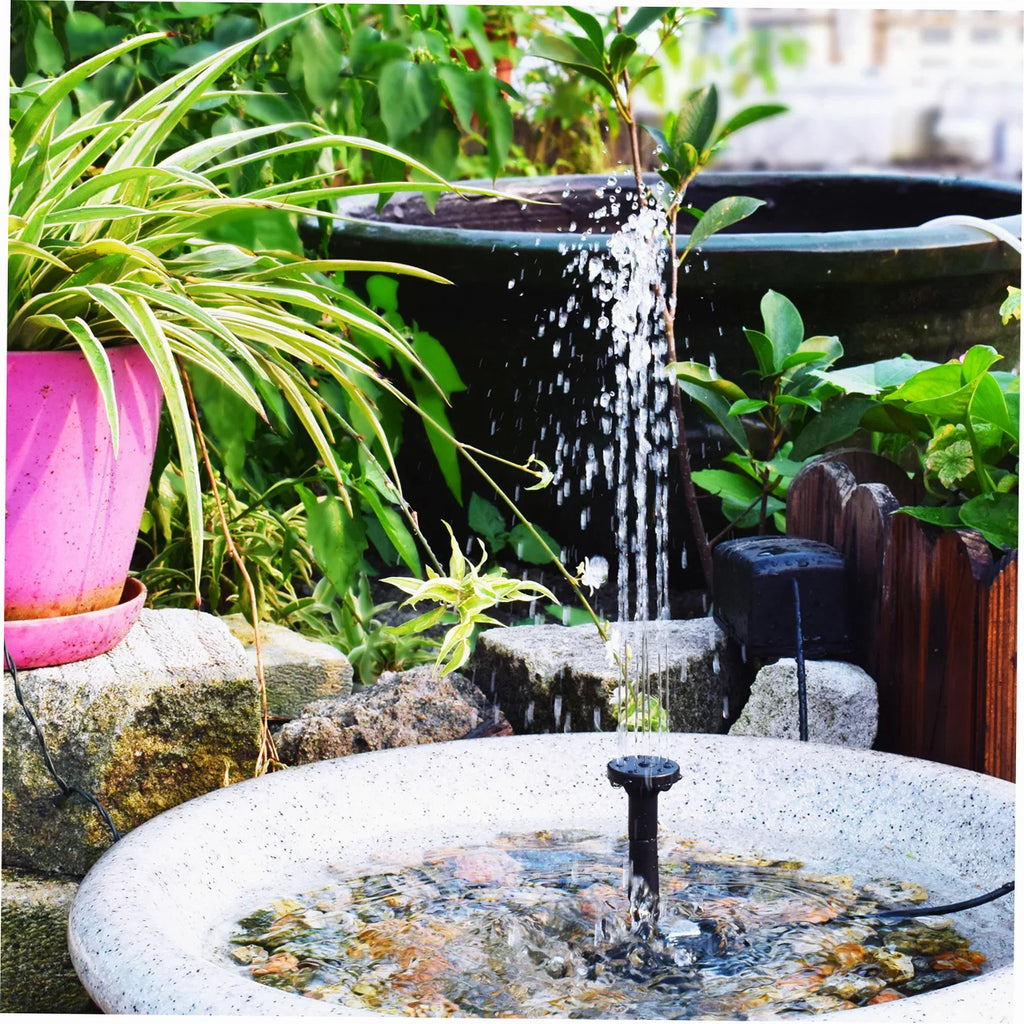 Water Water Solar Pond Pump Patio Pump Birdbath Panel Tank for 10V/8W Adjustable Fountain Panel Pump Solar with Lawn Small Fish Fountain Garden Pool Kit Powered Outdoor DIY Fountain