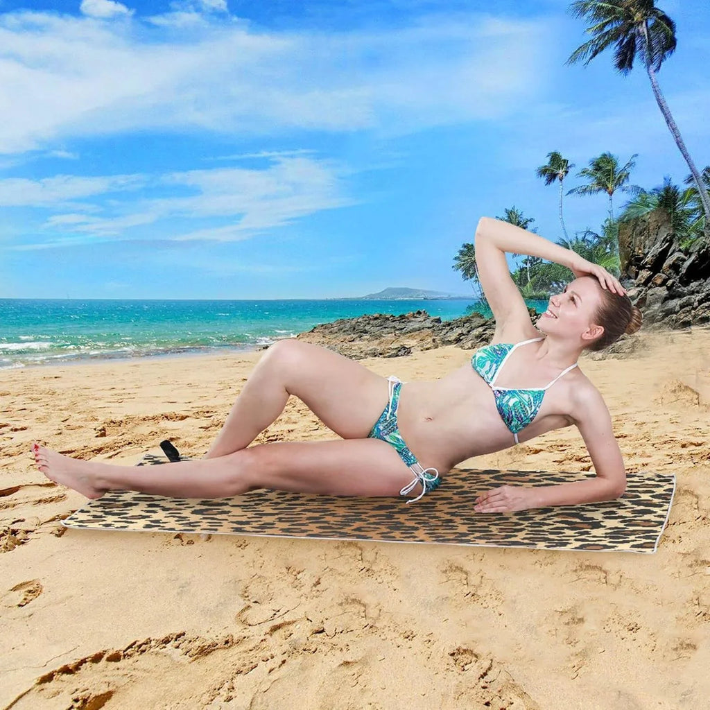 Free Towel Beach Bath Swim Shower Microfiber Thin Pool Towel Grain Dry 30¡±X60¡± Quick Blanket, Oversized Leopard Bestwell Towel Multipurpose Towel, Yoga Sand Lightweight