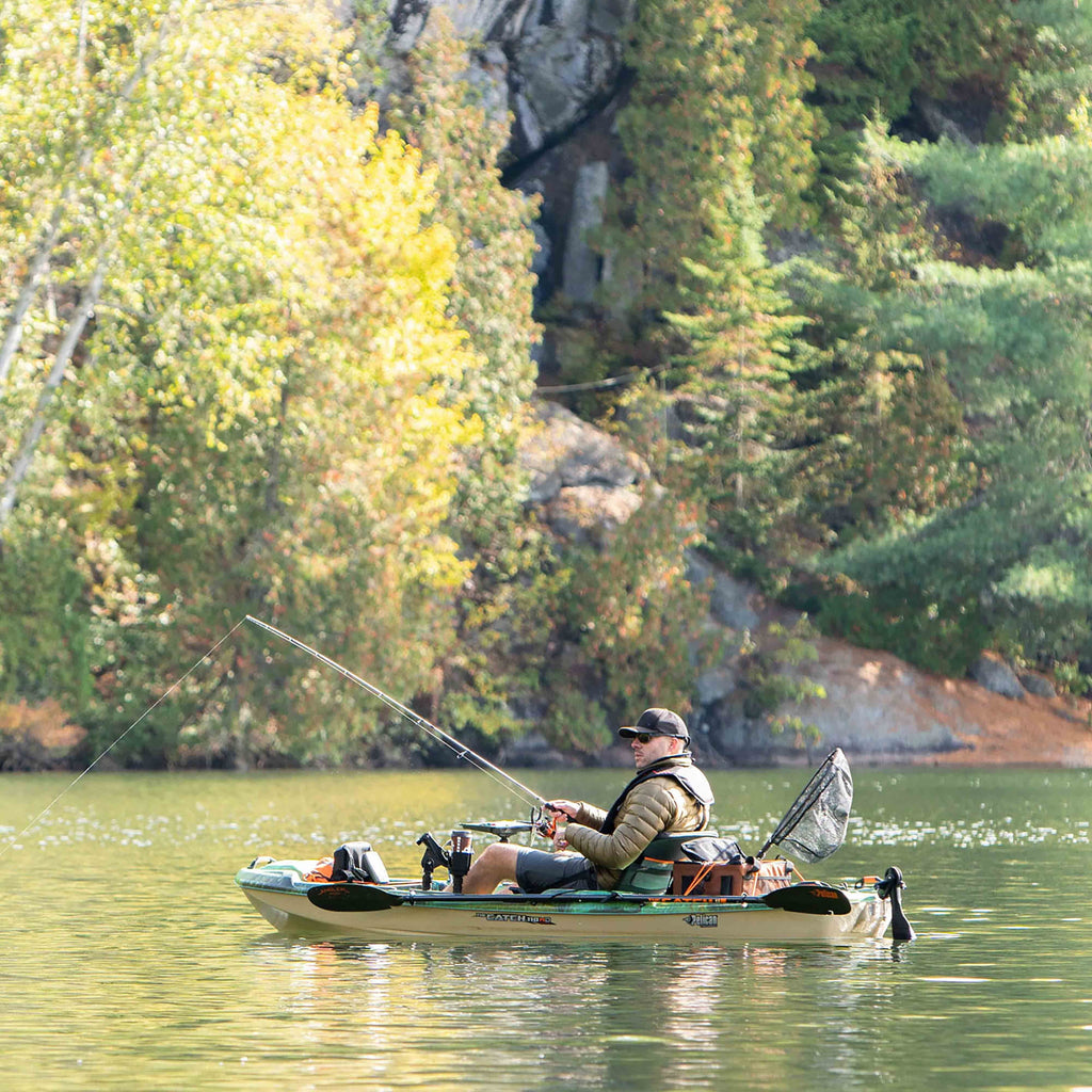 '- - - Lightweight for Shaft Catch Olive Camo Adjustable Perfect Paddle 102.4 in Kayak Fiberglass Pelican The Kayak Fishing - -