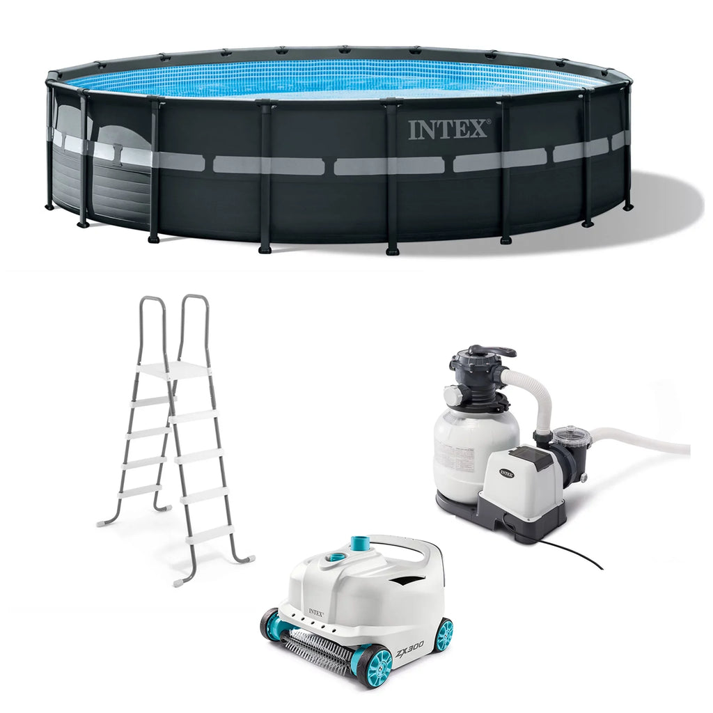 Robot Ground Above Pool Vacuum Pump 52" with Set XTR x & 18' Ultra Intex