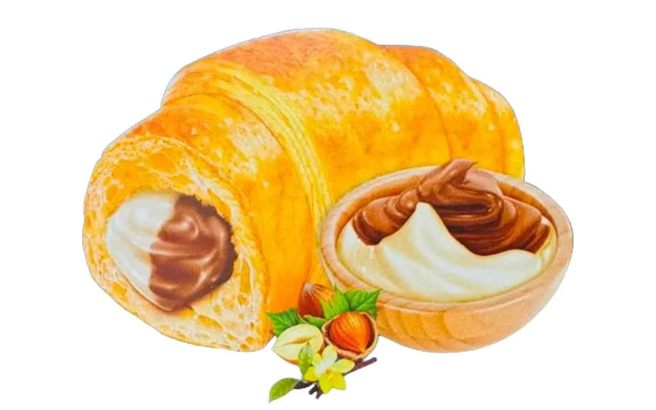 Go Cream Of 20) (Pack Individually On Wrapped Croissant Vanilla The Gusto Hazelnut Pastry, Croissant With And Soft Chocolate Filling, Breakfast Snack