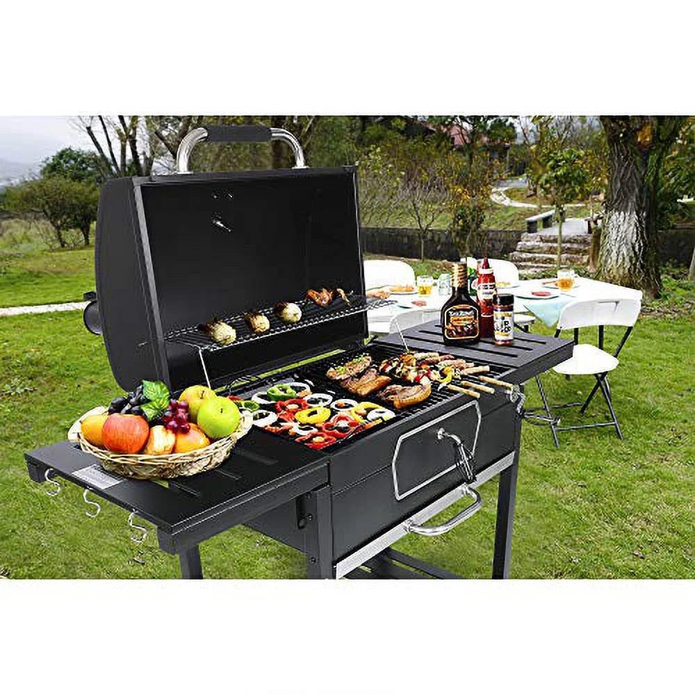 Picnic Smoker Charcoal Gourmet Patio Cooking, CD2030AN Deluxe Black, Grill, 30-Inch Backyard Camping BBQ Large Royal