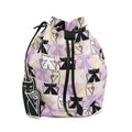 Miu (Good) Black,Light Leather,Cotton CANAPA Pre-Owned Bag CATS 5RM014 Pouch Purple,Multi-color Drawstring Women's Miu