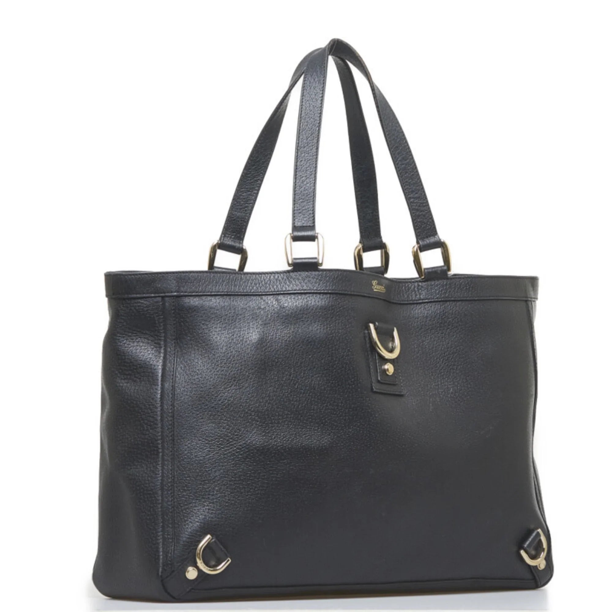 Gucci tote bag GUCCI 141472 black handbag ladies leather (Fair) Pre-Owned