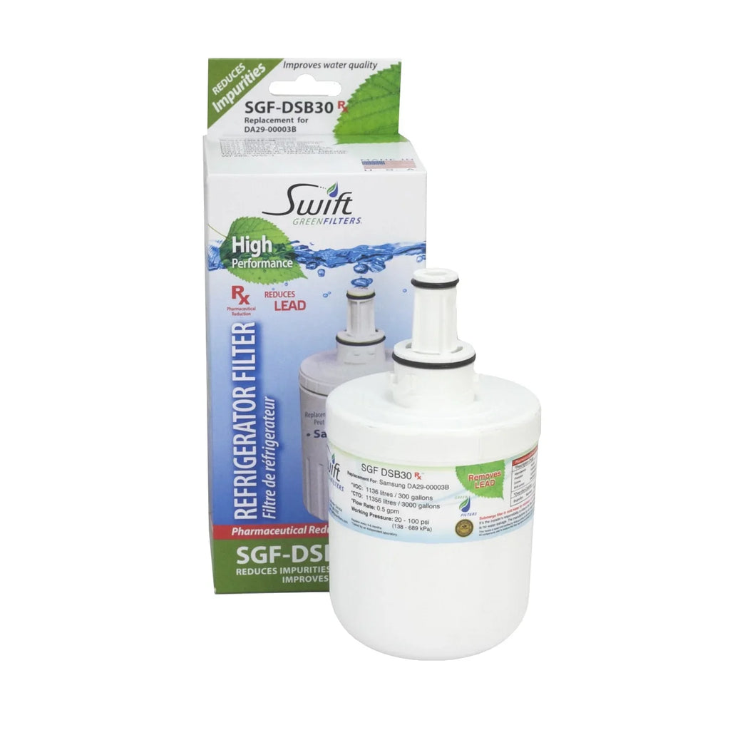Rx Green Swift Filters(Pack SGF-DSB30 of for 3) DA2900003G Replacement Pharmaceutical Water Refrigerators Samsung Filters