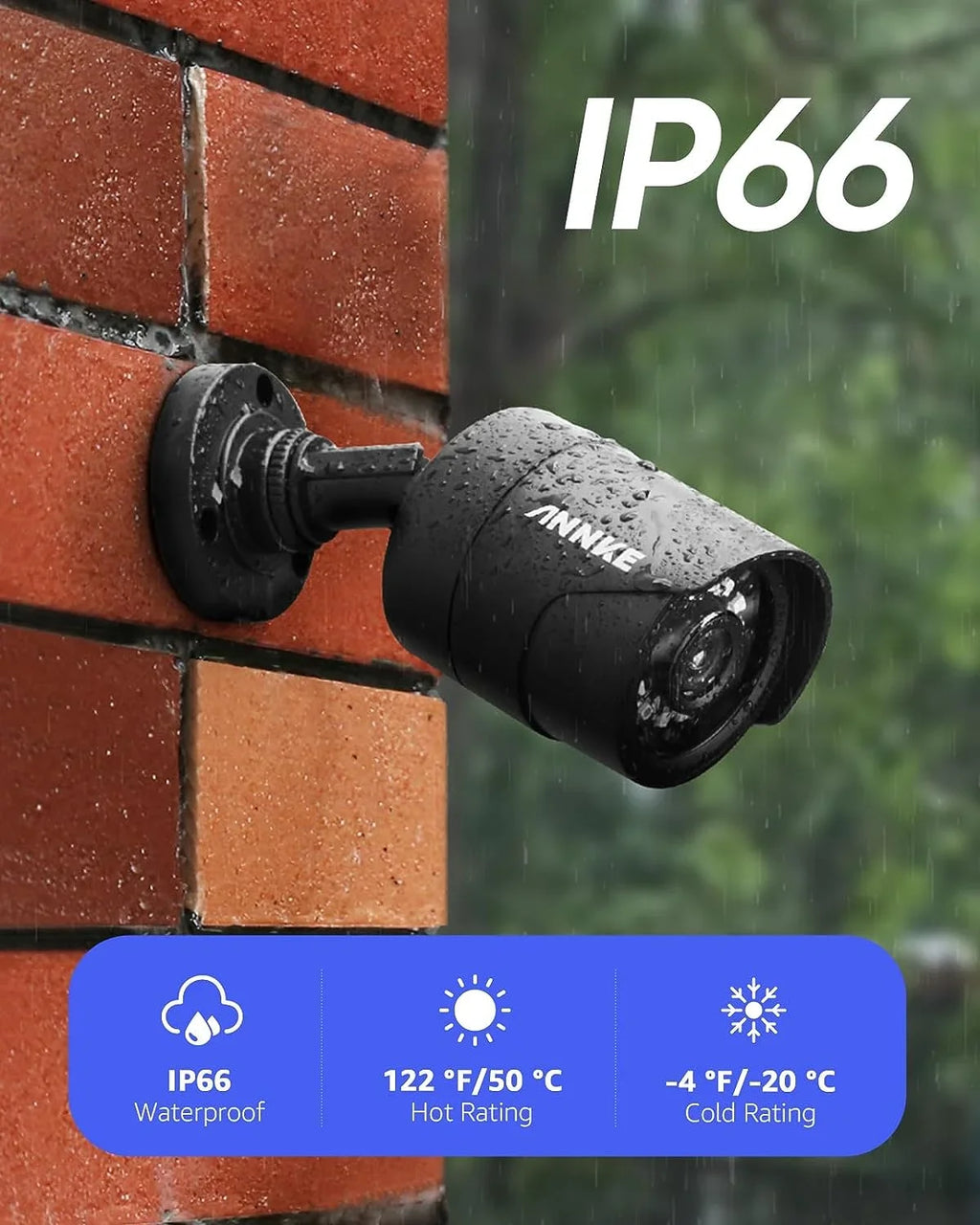 Wired Vision Indoor/Outdoor Video Not Cam, Add Black Night Adapter Clear (Power Security 1080p AHD/TVI/CVI/CVBS, 100ft Surveillance On for CCTV Camera - Analog Included) 4-in-1 Bullet Camera ANNKE E200 Use,