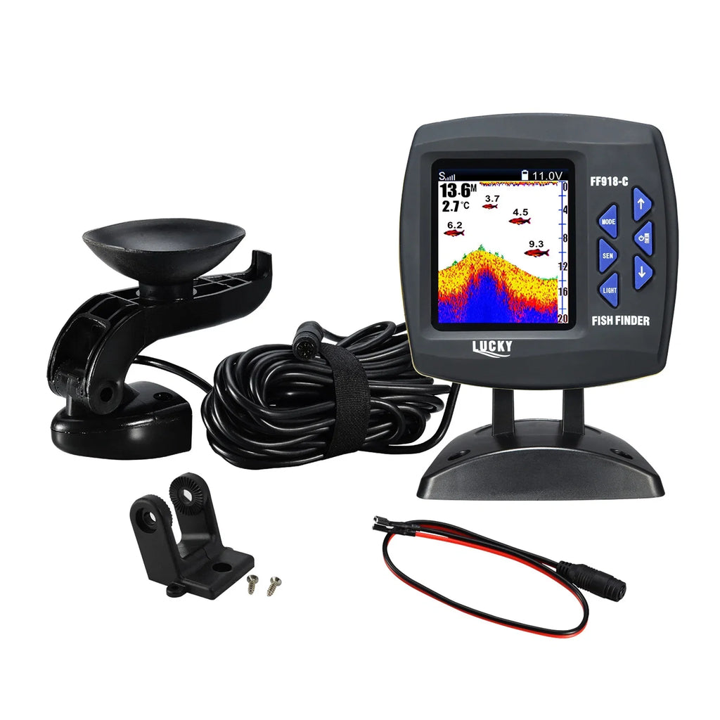 Finder Fishfinder Underwater Tomshoo Fishfinder Fish Transducer Locator Boat 45 LCD Monitor Underwater Wired Fish Fish Sensor Finder Detector Waterproof Degrees Fishing Portable Fish