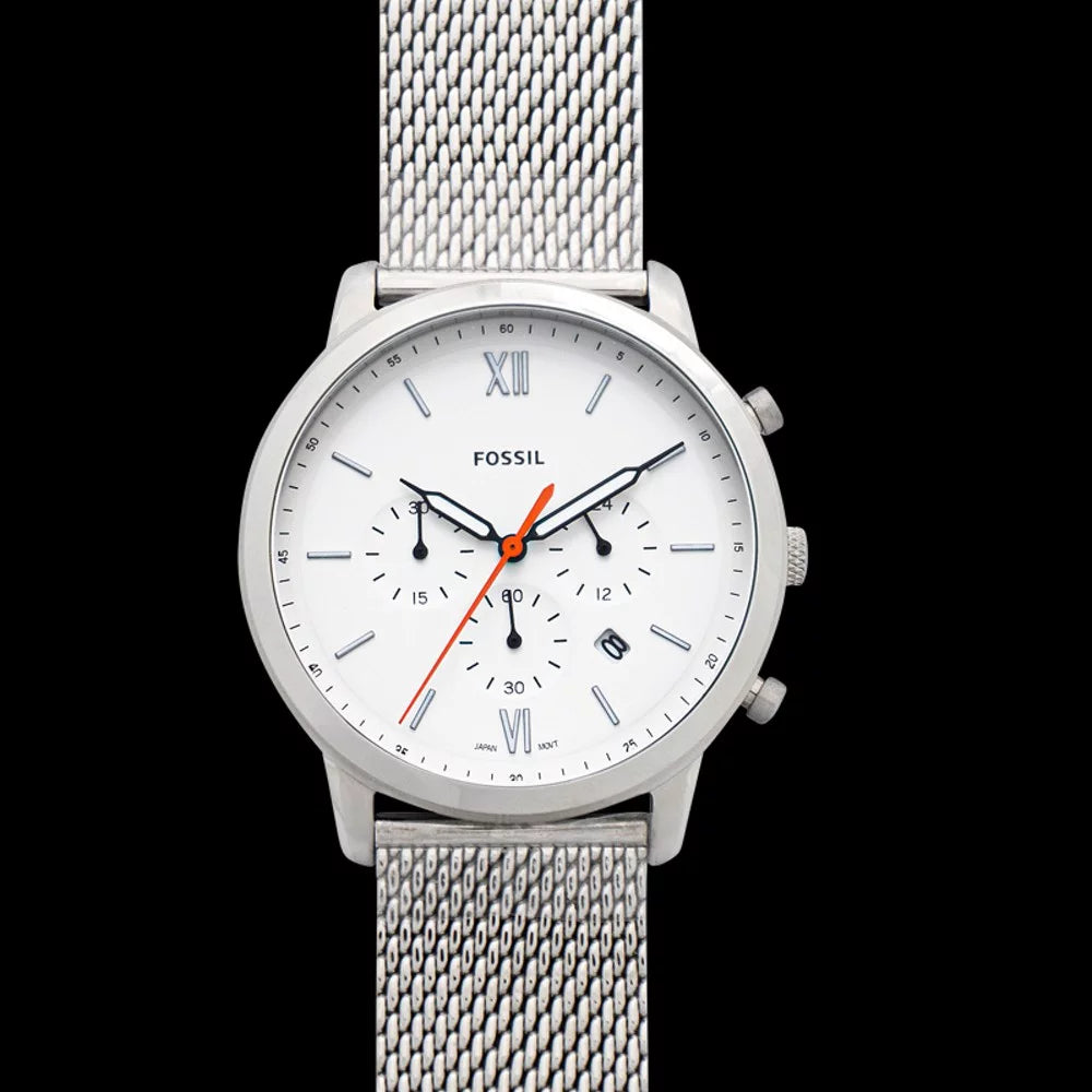 Casual Color:Silver-Toned 'Neutra Steel Chrono' Men's Stainless (Model: Fossil Watch, Quartz FS5382)