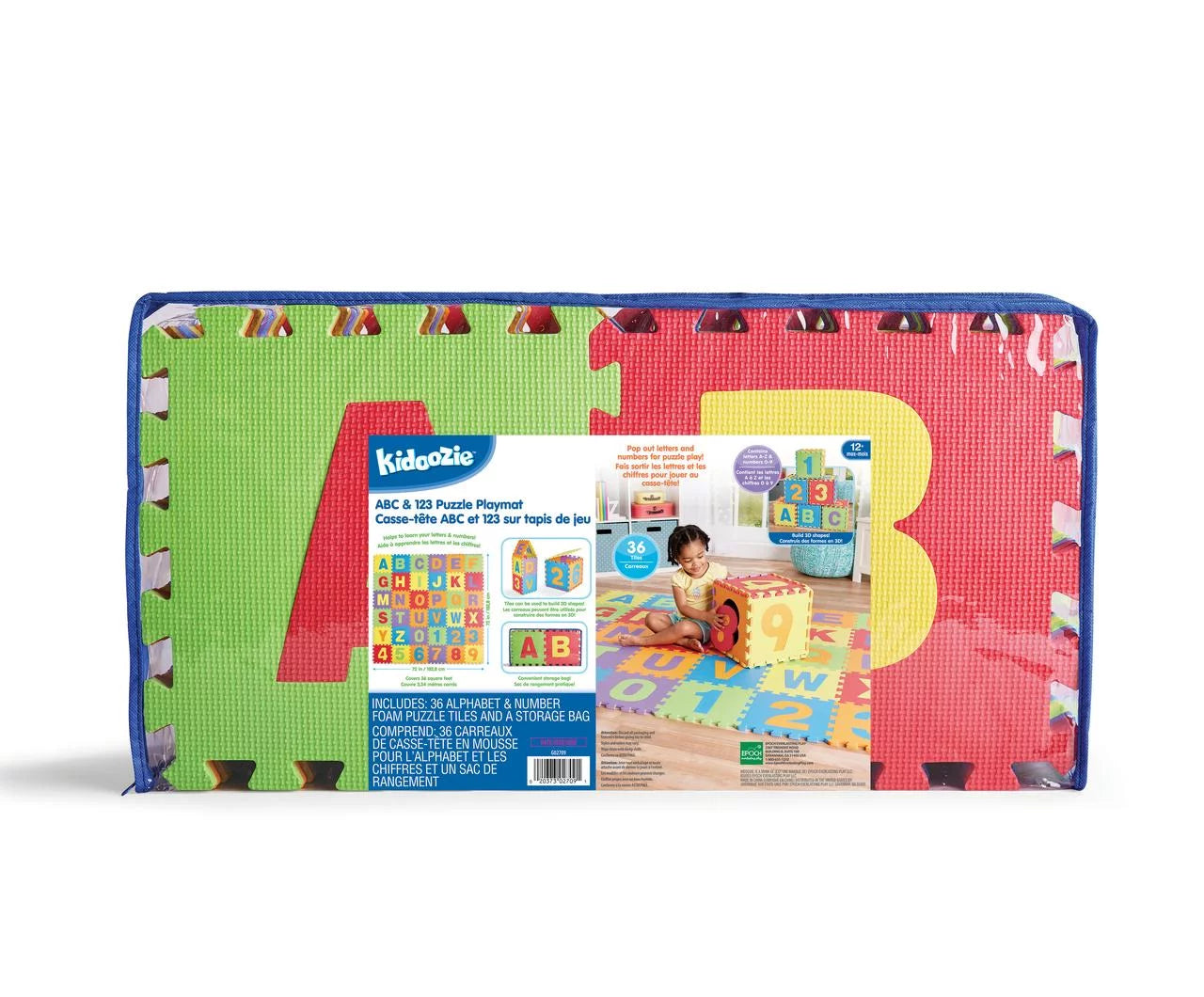 Puzzle with Playmat, 12m+ ABC Foam for Kidoozie Bag or & Playmat Preschooler, Storage Toddler 123 Ages