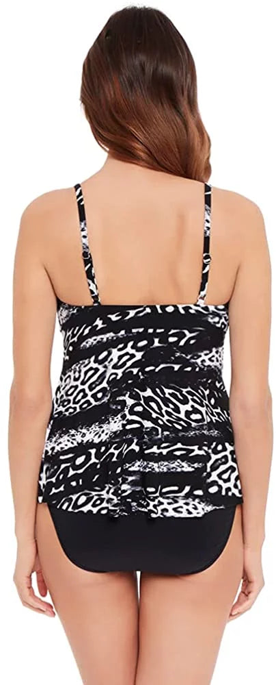 Slimming Womens Tankini Top Black/White Strap Bra Suit Cup 12 Bathing Chloe Magicsuit Swimwear Soft Adjustable