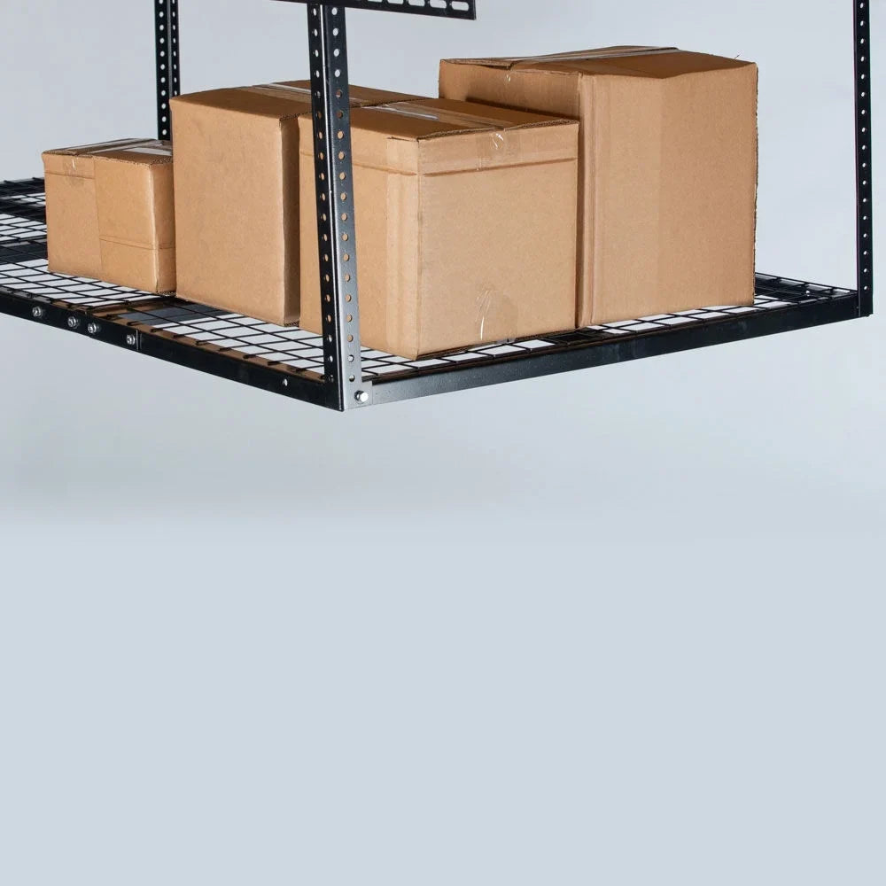 Mount Capacity, System, for Garage Titan 6' Rack, Storage 500 LB Metal 41" Loading with to Equipment x Height, 3' Organization Wire Overhead Grid Ceiling Attachments 20" Bikes Adjustable Storage Bins