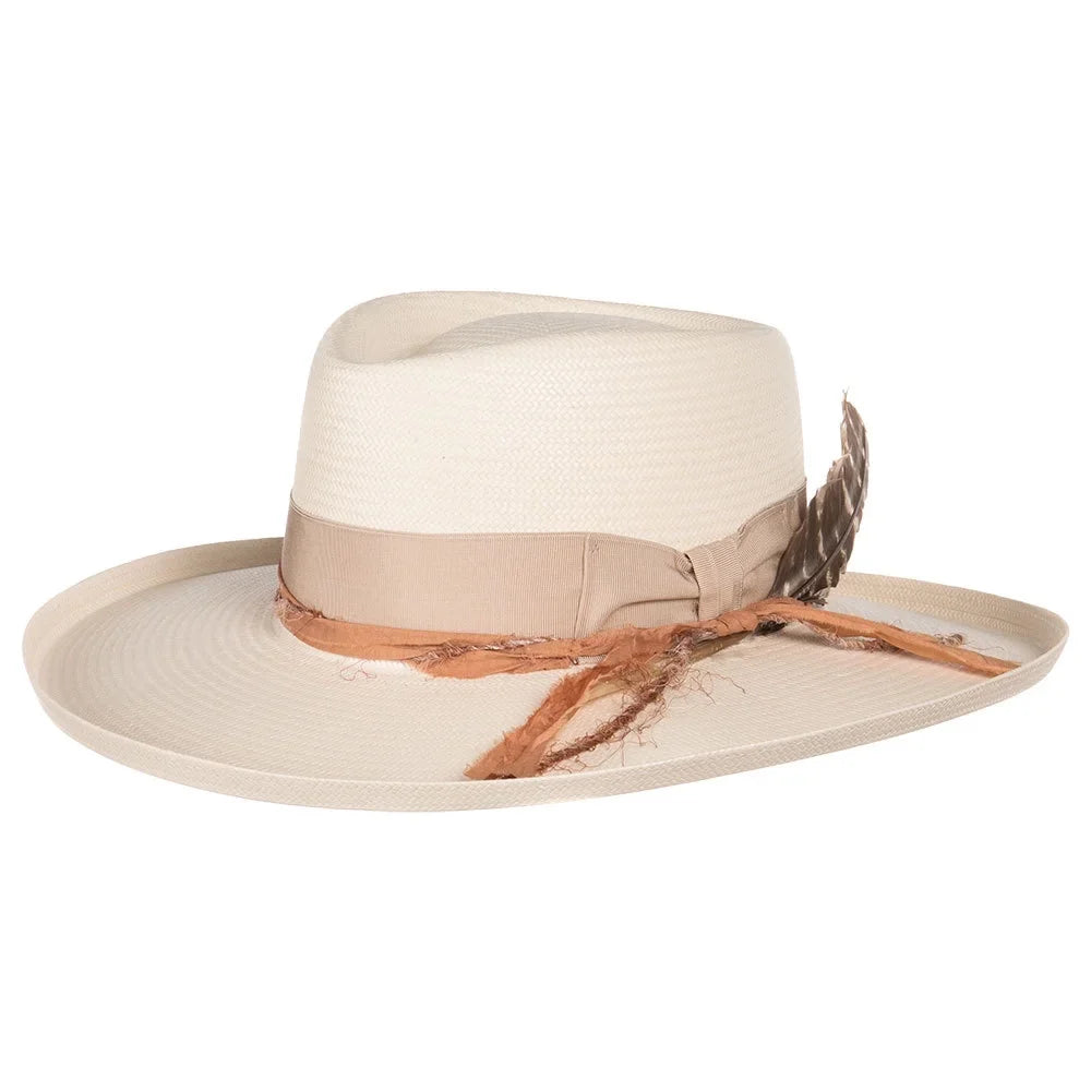 71/4 Hats Row Band Stetson Brim Womens Kings 31/2` Peach Natural Stetson