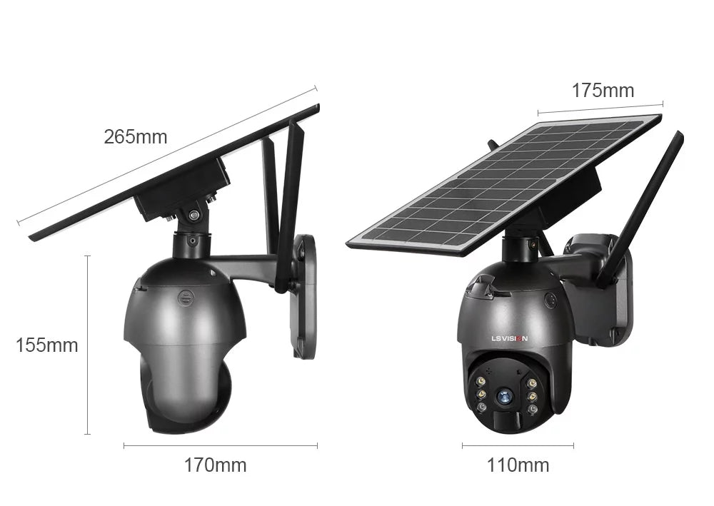 Wireless LS VISION System Camera 4MP Battery Solar Wifi Powered Camera Outdoor PTZ Security