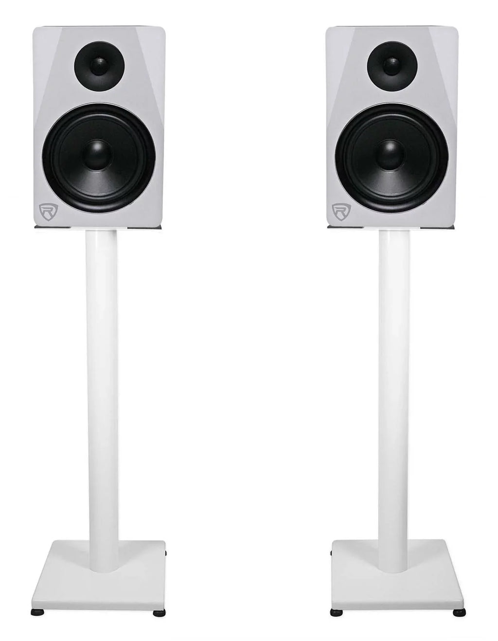 White Stands Rockville in Recording Steel Monitor Studio 29" RS29W Pair Studio