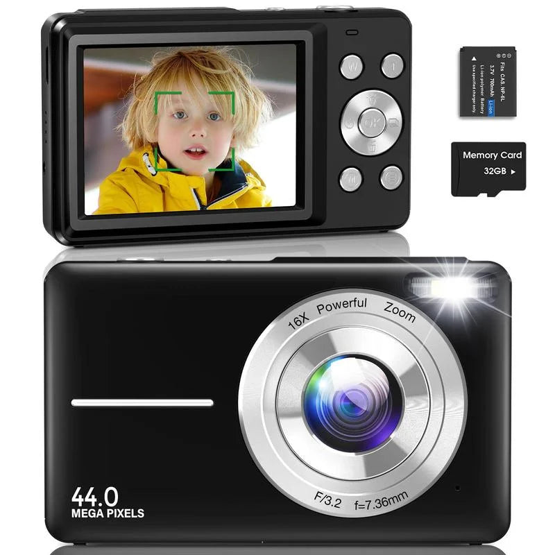 & Digital 1080P for Gift, f=7.36mm), Card, Camera Digital DC403 16X 1 Zoom Recording P Compact Piece Festival, Digital?Cameras, 32G Music Camera?for?Mother's Day Ff(F/3.2, Memory 44MP Multi-functional