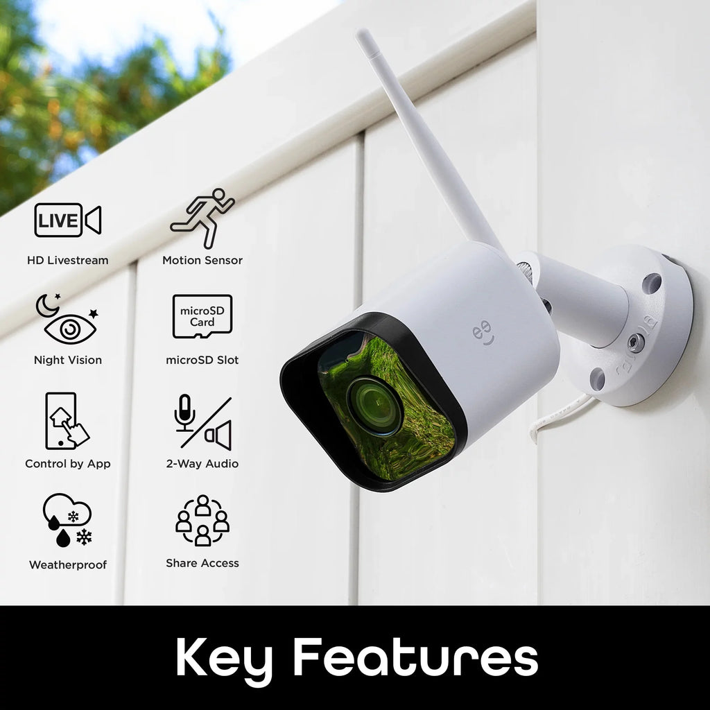 3 (Supports HD WiFi 2.4GHz Camera, Weatherproof, Security Outdoor 2-Pack Geeni Hawk IP66 1080p Only Smart Wi-Fi)