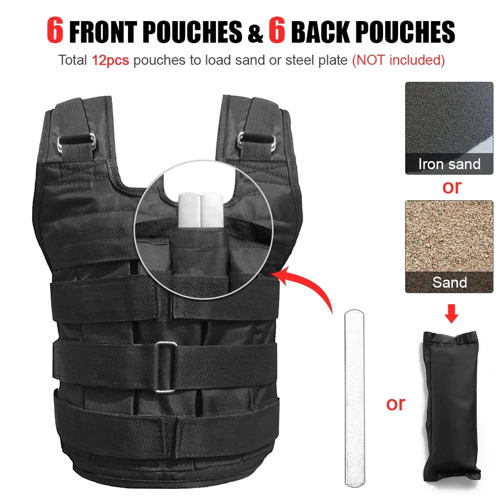 Load Walmeck for 50kg , Weighted Strength Max Training Capacity Adjustable Vest