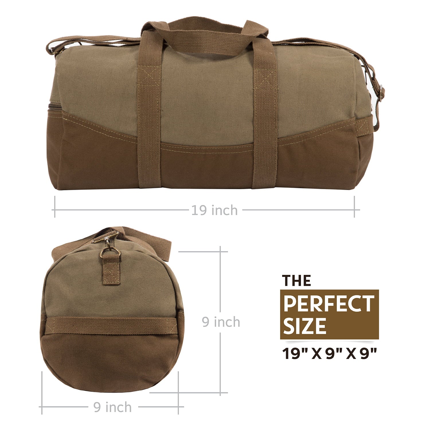 F Brown Duffel Up the Sport Travel Beard Two 19" Bag Weekender Canvas Tone
