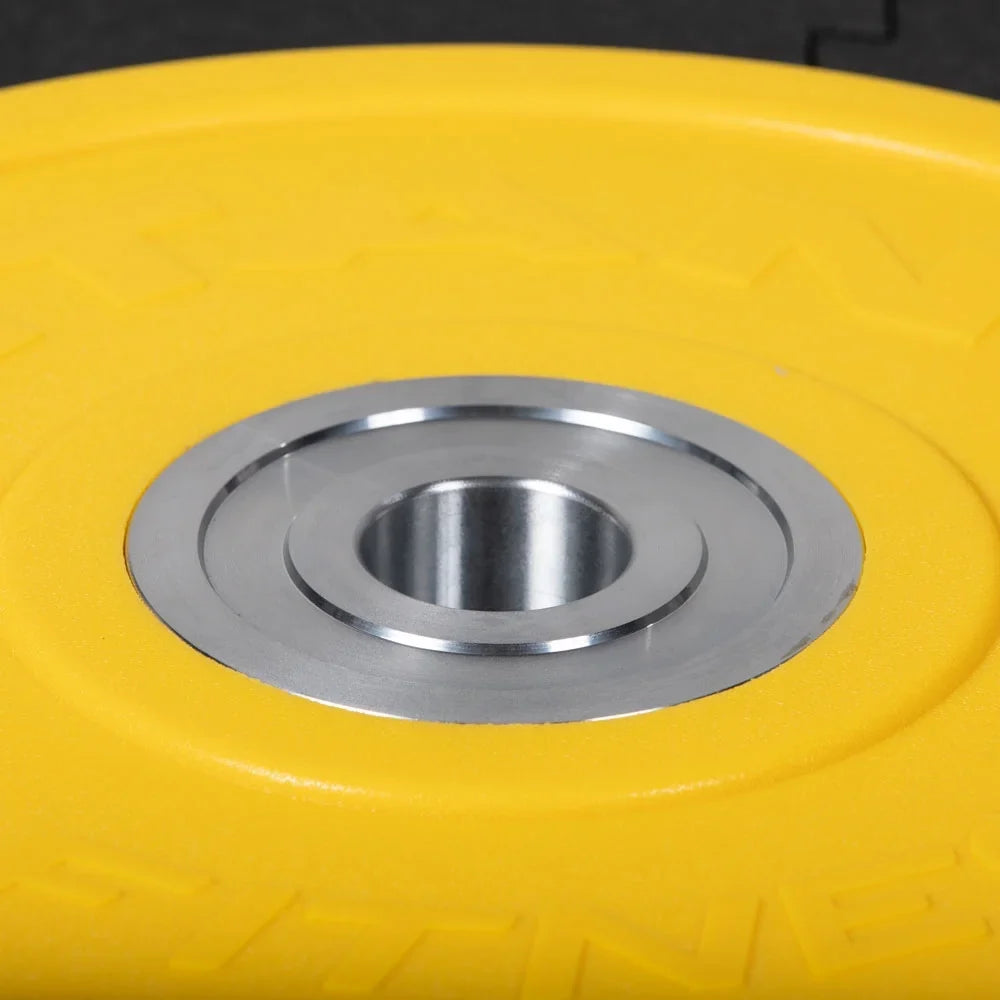 Color Plates, Colored Yellow Titan Fitness 15 Steel Individually, Urethane Sold Mold Insert KG Bumper with