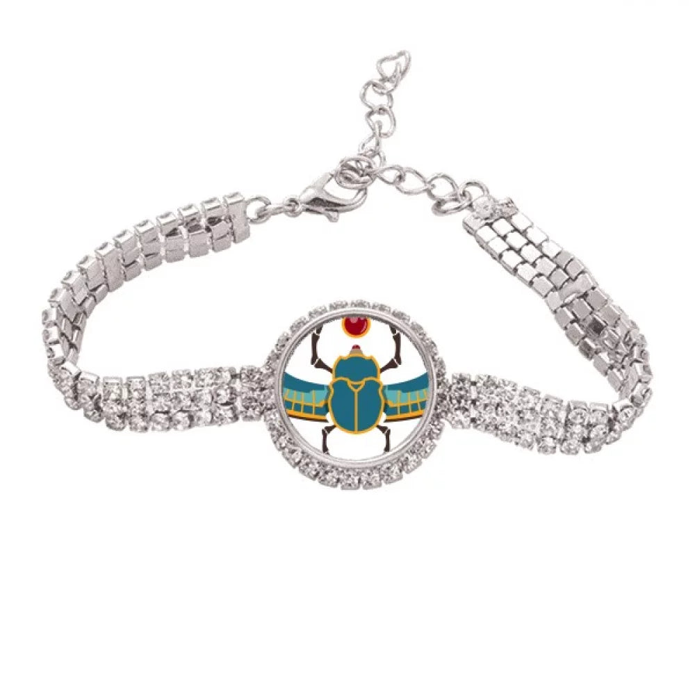 Tennis Jewelry Red Bracelet Egypt Chain Blue Diamond Anklet Atonism Beetle Yellow