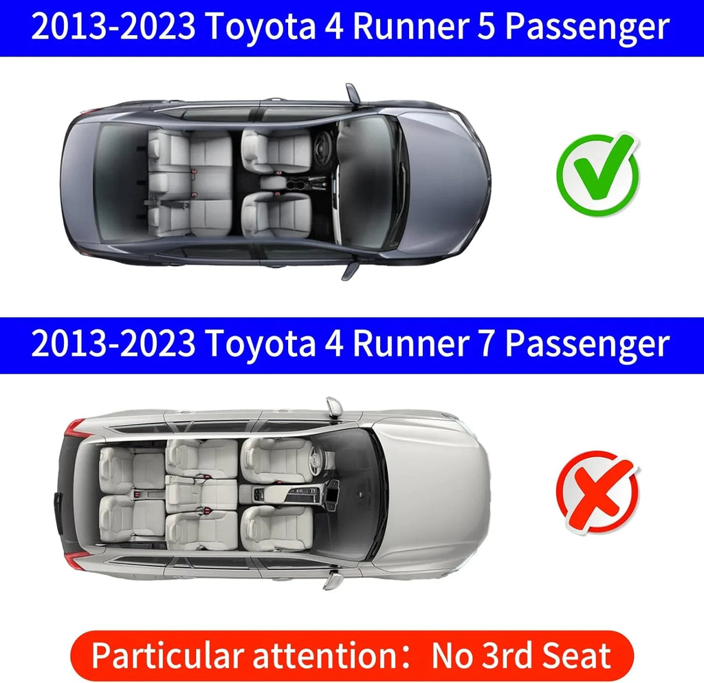 with Compatible 4Runner Toyota Cargo Trunk Mats,Fit (Trunk 2023 + Cargo Rongtaod Floor with Tray) 2013-2024 Mats Mat Liner Floor Sliding Liner Accessories 4 Mat Seats Trunk 5 Runner Mats