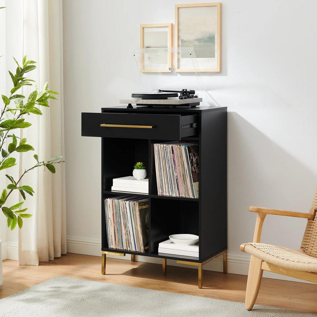 for Bookcase Vinyl Stand Cube with Records Furniture Record Juno Crosley Storage and Player