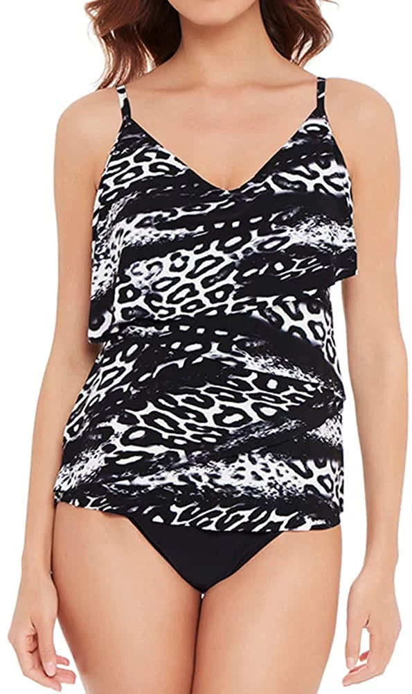Slimming Womens Tankini Top Black/White Strap Bra Suit Cup 12 Bathing Chloe Magicsuit Swimwear Soft Adjustable