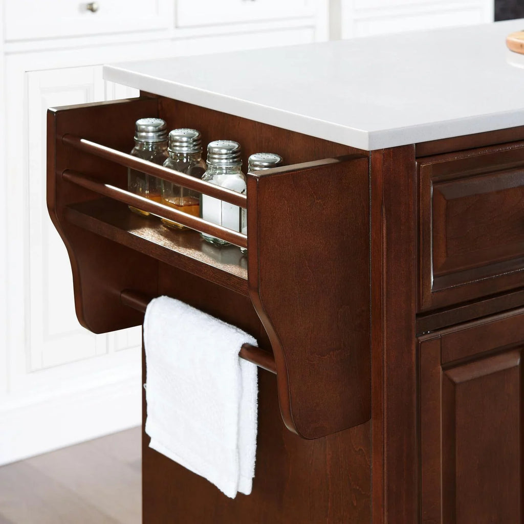 Country Kitchen Cottage Full Top Stone Size Maykoosh Black/White Island/Cart