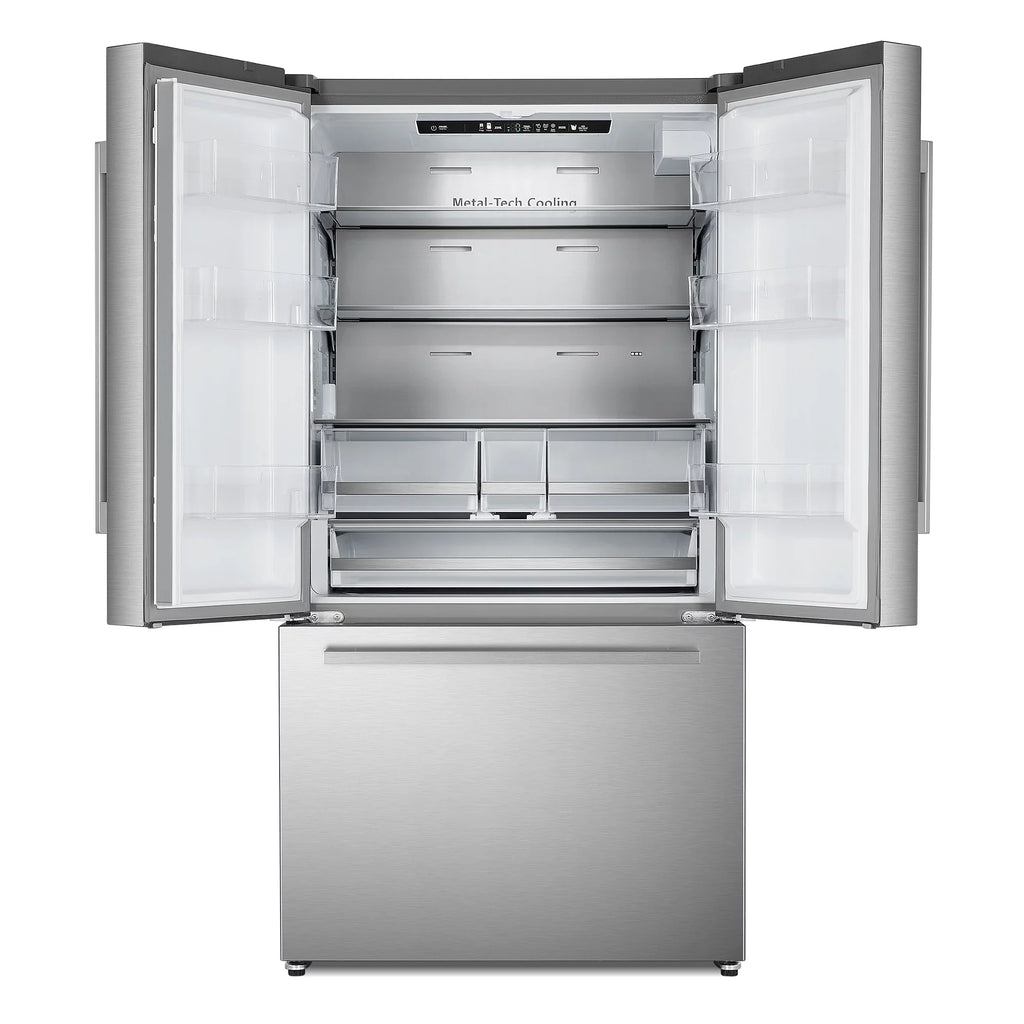 Stainless Steel Refrigerator Water 22.4 3-Door in French ft. Door cu. Dispenser