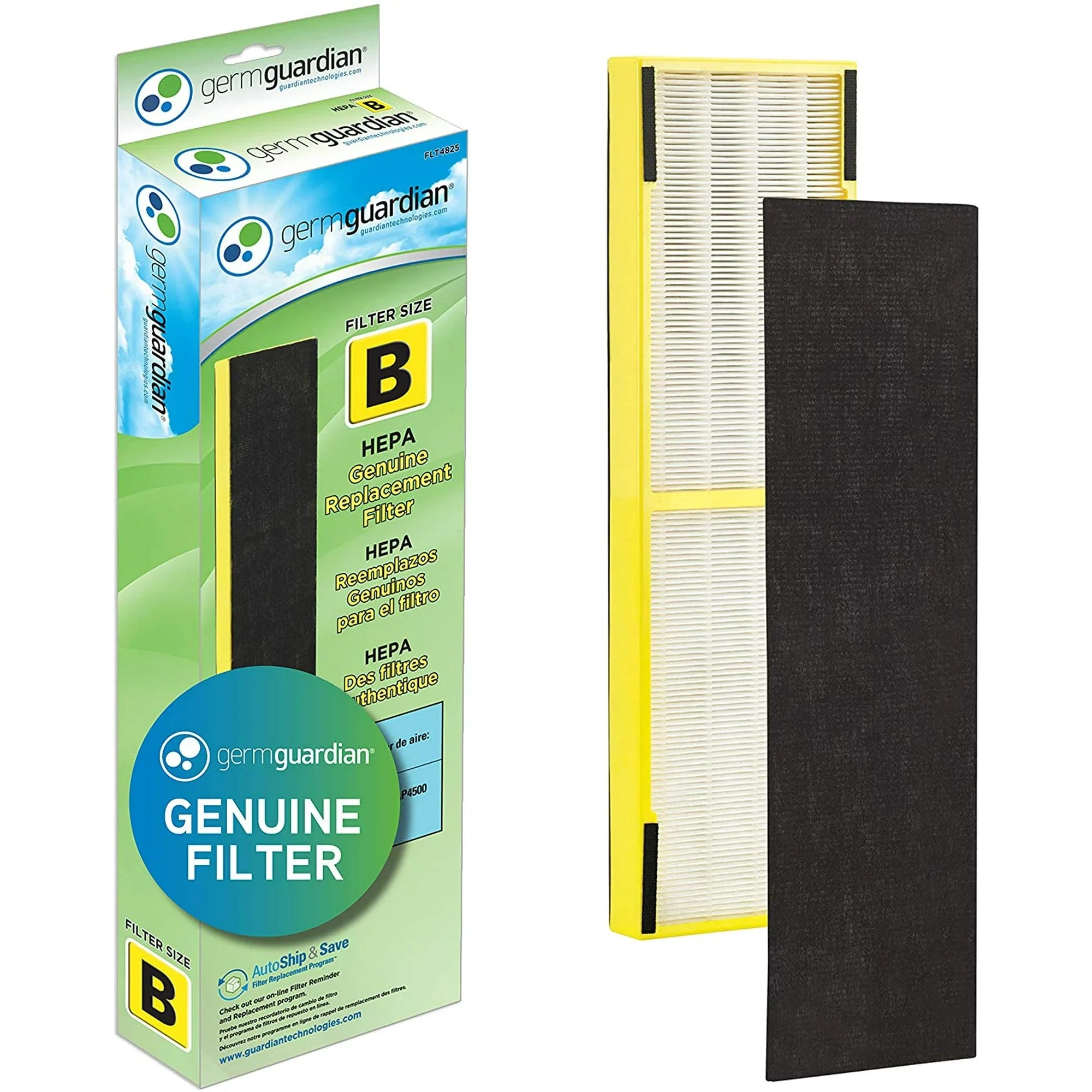 AC4825, Filter Air Purifier AC4900CA, CDAP4500BCA, and AC4825DLX, Replacement HEPA GENUINE CDAP4500WCA Guardian B for More, Germ AC4850PT, AC4300BPTCA, 1-Pack FLT4825 GermGuardian