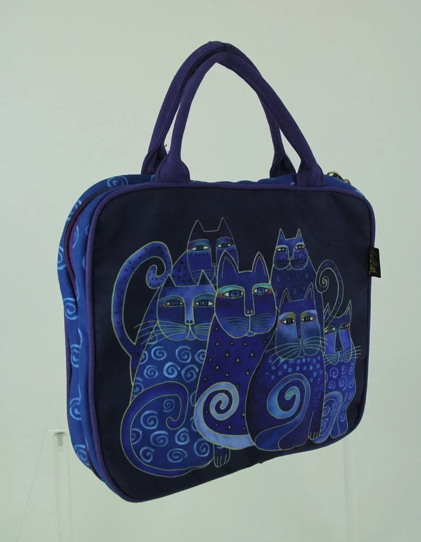 Travel Burch Laurel Tote Cats Indigo Cosmetic