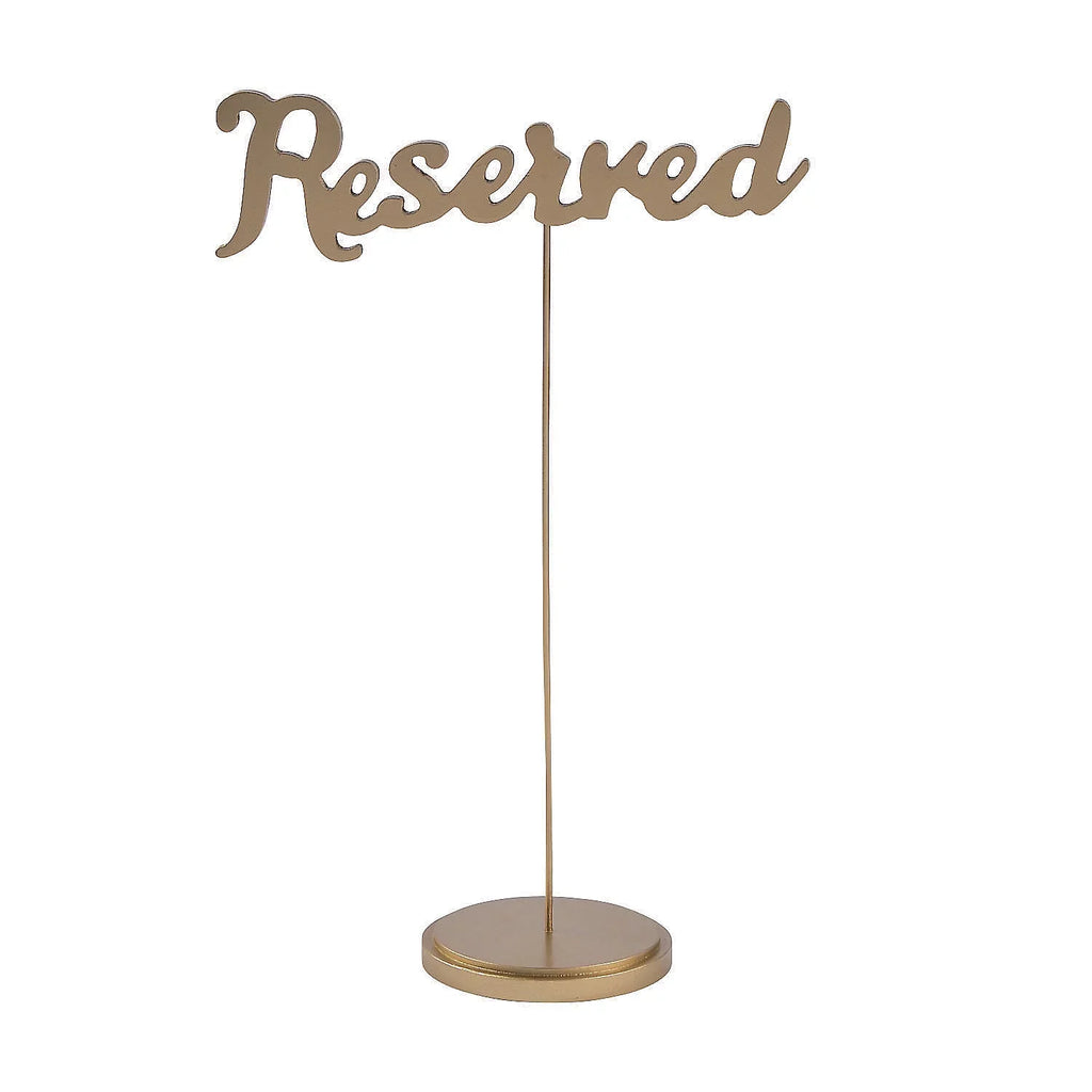 Reserved Supplies Table Calligraphy Gold 6 Signs Party - Pieces -