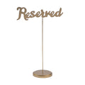 Reserved Supplies Table Calligraphy Gold 6 Signs Party - Pieces -