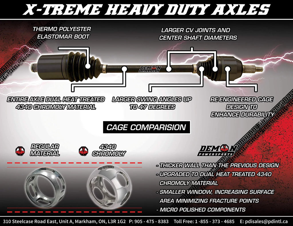 2018 Travel Axle (2016 EPS HCR) 5 Powersports 2019) for Heavy Duty Long [Rear] - Demon Spec, 2017 Polaris 1000 General Xtreme inch (Race Series