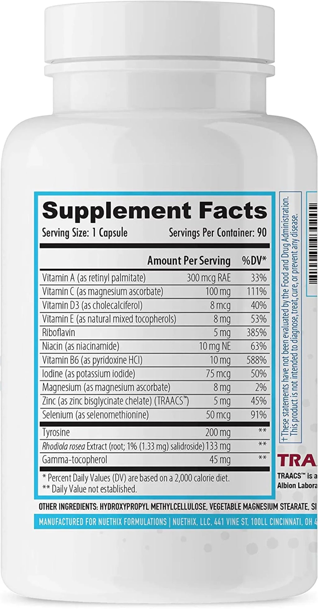 Optimal Support 90 Thyro-Boost with Essentials, Thyroid Non-Glandular Function, NuEthix Capsules